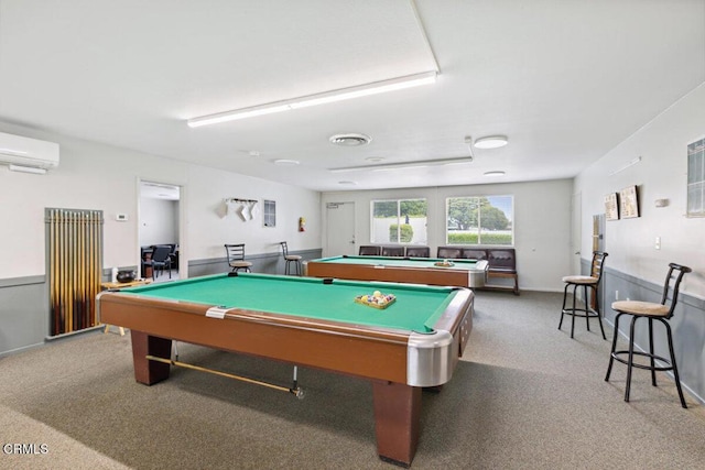 203 E Garden Grn, Port Hueneme, CA 93041 - game room featuring carpet, pool table, and an AC wall unit