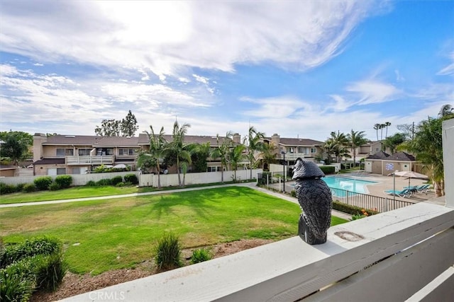 3936 W 5th St Unit 44, Santa Ana, CA 92703 - exterior space featuring a residential view, a pool, and a patio area