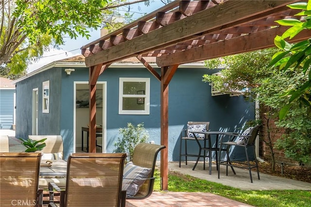 view of patio with a pergola