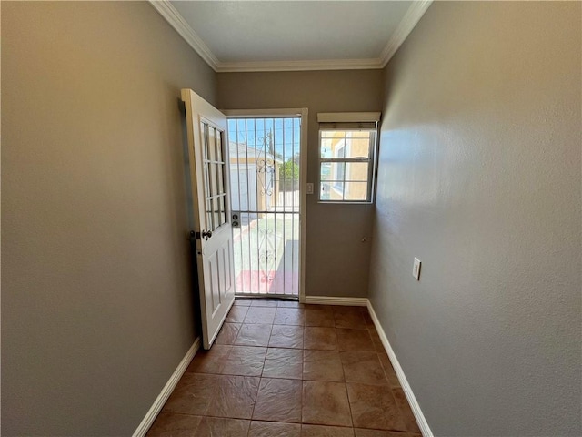 136 S Fircroft St, West Covina, CA 91791 - doorway featuring baseboards and crown molding