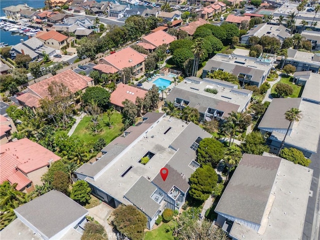 17072 Pacific Coast Unit 202, Huntington Beach, CA 92649 - aerial view of property and surrounding area with nearby suburban area