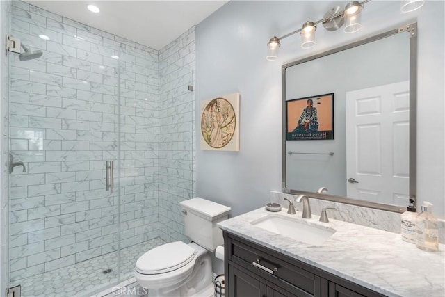 4230 Colfax Ave Unit 103, Studio City, CA 91604 - bathroom featuring toilet, vanity, and a stall shower