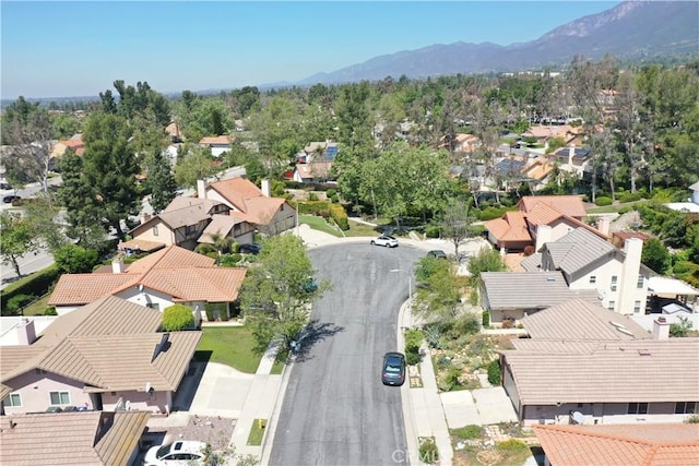 aerial perspective of suburban area featuring mountains