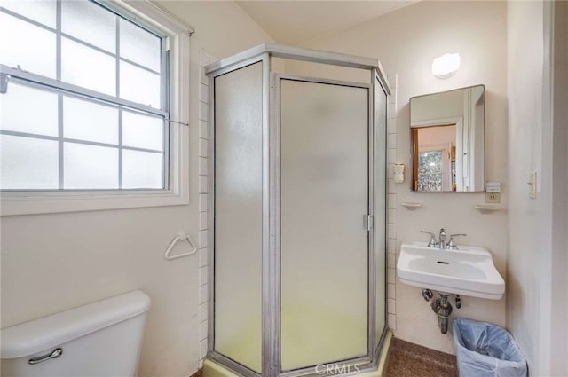 404 N San Jose Ave, Covina, CA 91723 - bathroom with a shower stall, plenty of natural light, and toilet