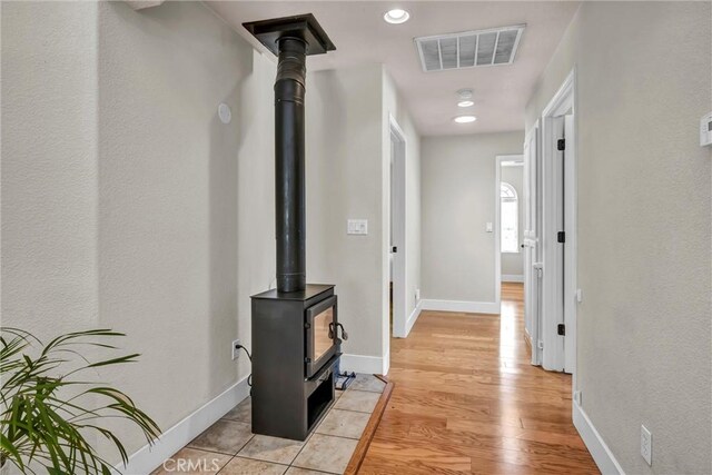 21425 Valley Oak Dr, Middletown, CA 95461 - hall featuring light wood-style floors, baseboards, recessed lighting, and a textured wall