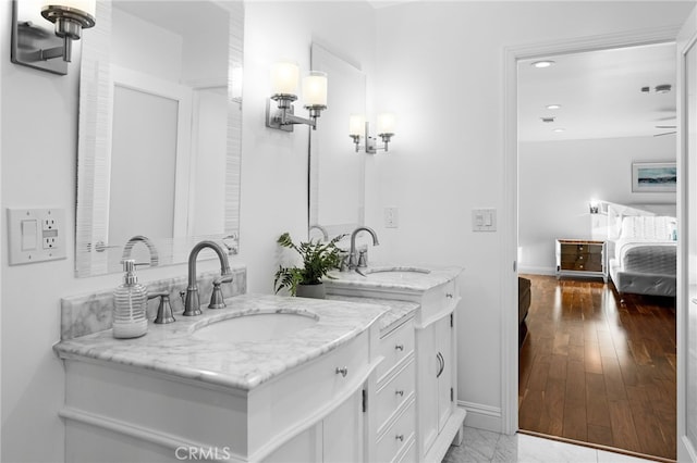 5150 Mountain Springs Ranch Rd, La Verne, CA 91750 - bathroom with vanity, baseboards, and recessed lighting