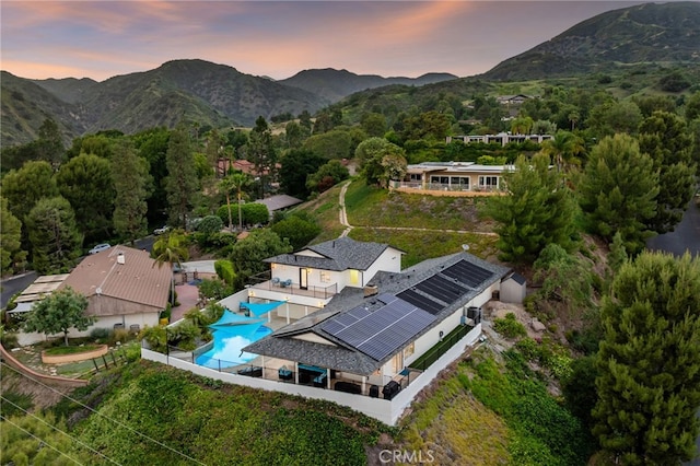 5150 Mountain Springs Ranch Rd, La Verne, CA 91750 - aerial view of property and surrounding area featuring a pool and mountains