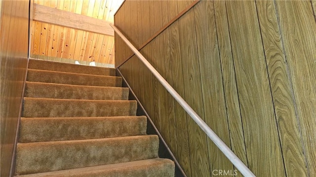 25 Manzanita, Running Springs, CA 92382 - stairs with wooden walls