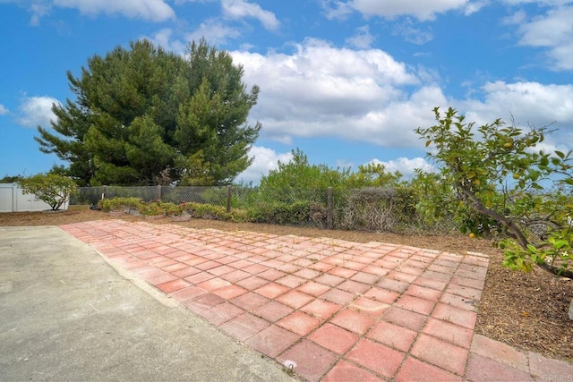 view of patio with a fenced backyard