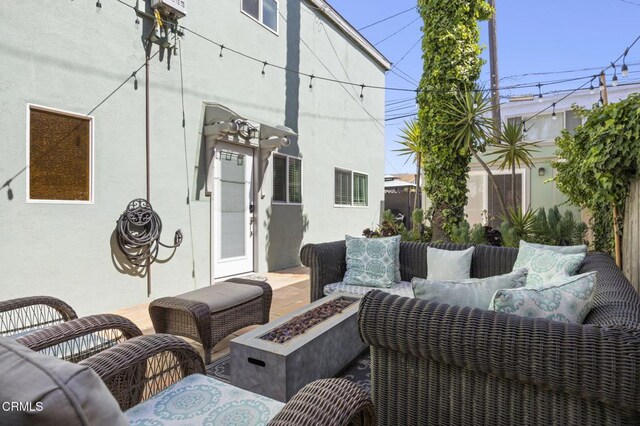256 Melrose Dr, Oxnard, CA 93035 - view of patio / terrace with an outdoor living space with a fire pit