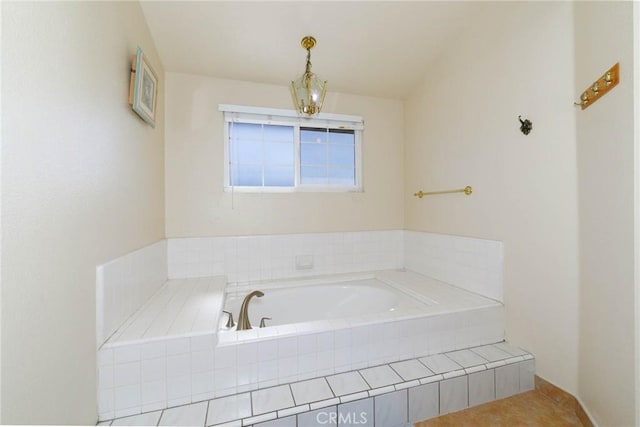 1158 Regal Canyon Dr, Walnut, CA 91789 - full bathroom with a garden tub and a chandelier