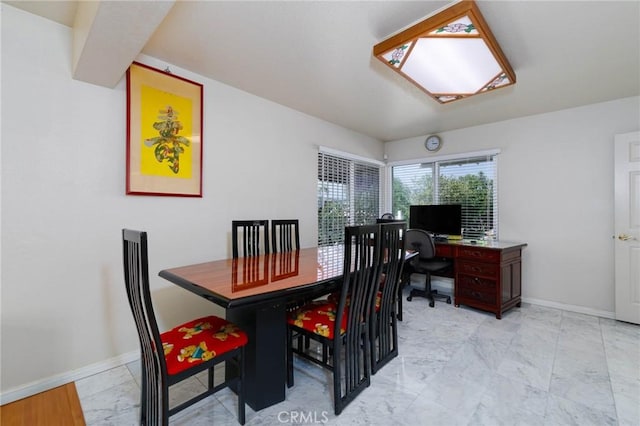 1158 Regal Canyon Dr, Walnut, CA 91789 - dining space with light marble finish flooring, baseboards, and an office area