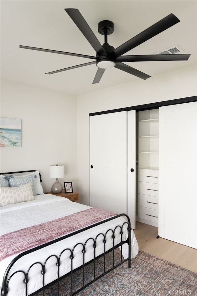 20010 Ingrum Way, Torrance, CA 90503 - bedroom with wood finished floors, a ceiling fan, and a closet