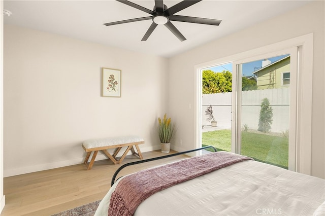 20010 Ingrum Way, Torrance, CA 90503 - bedroom featuring access to outside, wood finished floors, baseboards, and ceiling fan