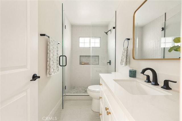 20010 Ingrum Way, Torrance, CA 90503 - full bath with toilet, a shower stall, vanity, tile patterned floors, and baseboards