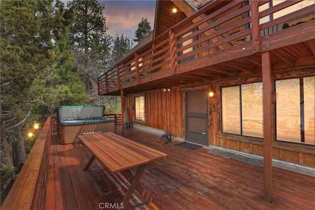 43214 Sunset Dr, Big Bear Lake, CA 92315 - view of deck at dusk