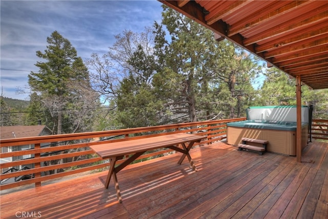 43214 Sunset Dr, Big Bear Lake, CA 92315 - deck with a hot tub