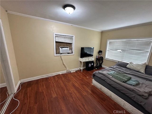 6127 Adenmoor Ave, Lakewood, CA 90713 - bedroom featuring wood finished floors, ornamental molding, baseboards, and cooling unit
