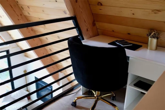 26664 Thunderbird Dr, Lake Arrowhead, CA 92391 - home office featuring wooden walls