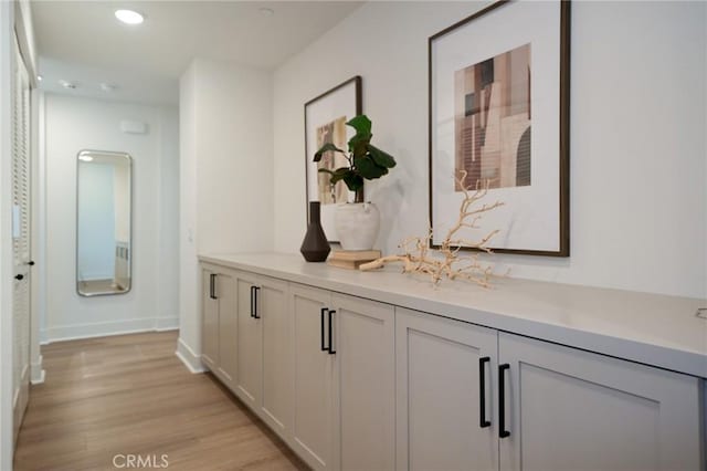 414 Main Unit 200, Huntington Beach, CA 92648 - corridor with light wood-style floors, recessed lighting, and baseboards