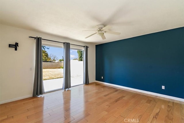 168 Radford Ct, Riverside, CA 92507 - empty room featuring ceiling fan, light wood-style flooring, and baseboards