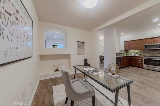 28220 Highridge Rd Unit 104, Rancho Palos Verdes, CA 90275 - office with light wood-style flooring, baseboards, and a sink