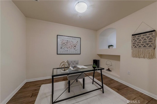 28220 Highridge Rd Unit 104, Rancho Palos Verdes, CA 90275 - office area featuring wood finished floors and baseboards