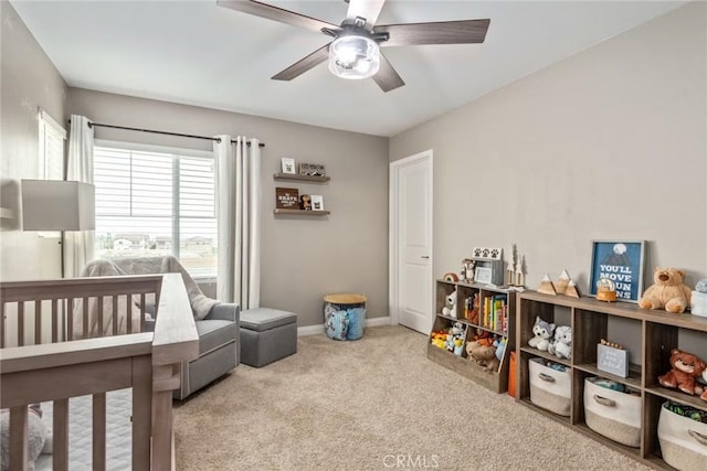 16073 Narni Ln, Fontana, CA 92336 - bedroom with carpet, a ceiling fan, and baseboards