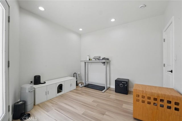 1343 Cordon Dr, City Terrace, CA 90063 - misc room featuring light wood-type flooring and recessed lighting
