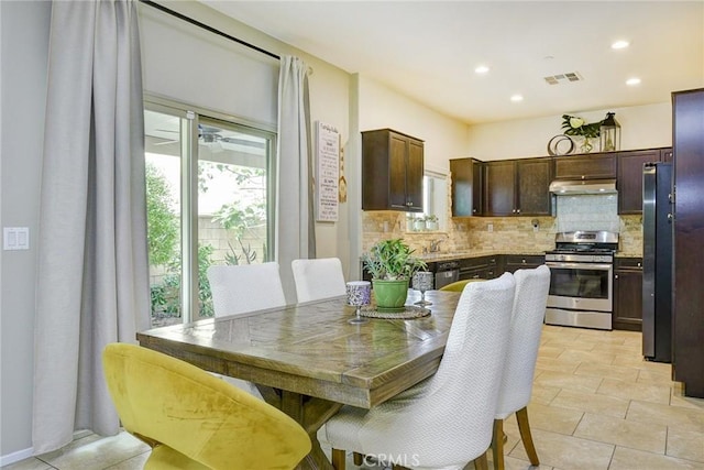 16759 Yellow Fern Ln, Fontana, CA 92336 - dining area featuring recessed lighting and ceiling fan