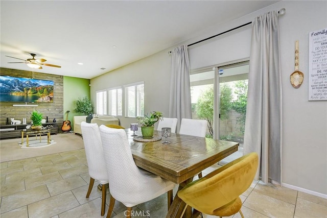 16759 Yellow Fern Ln, Fontana, CA 92336 - dining area featuring ceiling fan and light tile patterned flooring