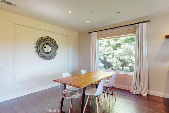 5595 Tanbark Ct, Avila Beach, CA 93424 - dining room featuring wood finished floors, baseboards, and recessed lighting