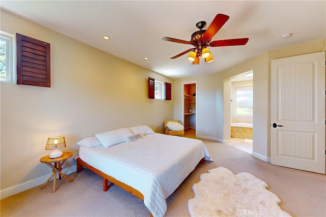 5595 Tanbark Ct, Avila Beach, CA 93424 - bedroom with light colored carpet, multiple windows, baseboards, and recessed lighting