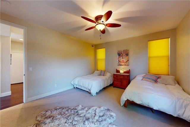 5595 Tanbark Ct, Avila Beach, CA 93424 - carpeted bedroom featuring baseboards and ceiling fan