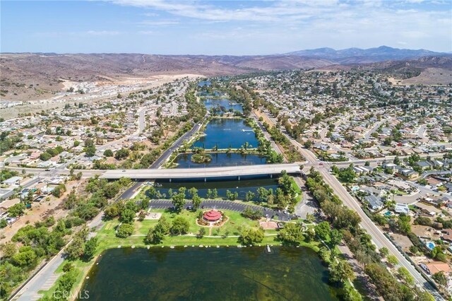 10353 Carefree Dr, Santee, CA 92071 - aerial overview of property's location with a water and mountain view and nearby suburban area