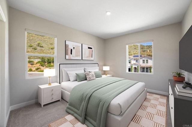 4650 Silent Knoll Dr, Fallbrook, CA 92028 - bedroom with baseboards, light carpet, and recessed lighting