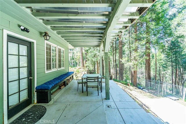 23120 Sycamore Ln, Crestline, CA 92325 - view of patio / terrace featuring outdoor dining area