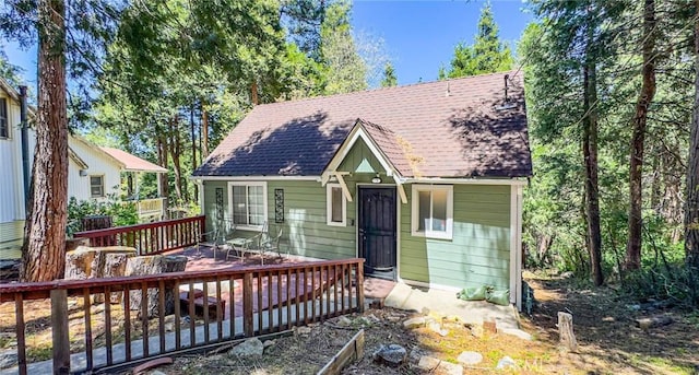 23120 Sycamore Ln, Crestline, CA 92325 - view of front of property featuring a deck