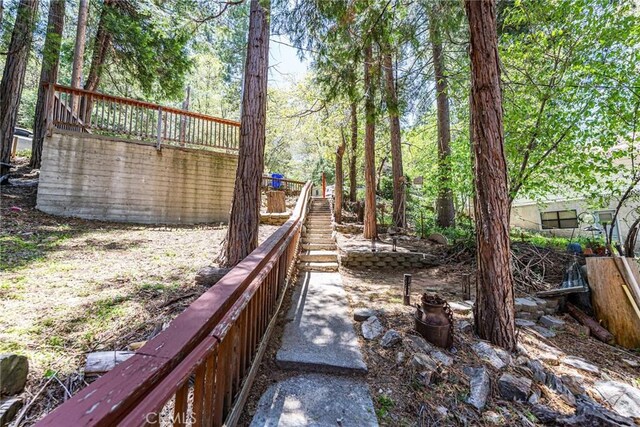 23120 Sycamore Ln, Crestline, CA 92325 - view of yard with stairs
