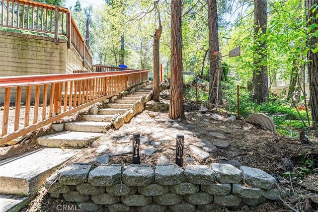 23120 Sycamore Ln, Crestline, CA 92325 - view of yard with stairway