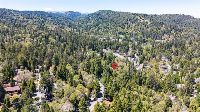 23120 Sycamore Ln, Crestline, CA 92325 - aerial view of property's location featuring a forest and a mountain backdrop