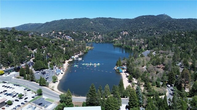 23120 Sycamore Ln, Crestline, CA 92325 - bird's eye view of a water and mountain view and a heavily wooded area
