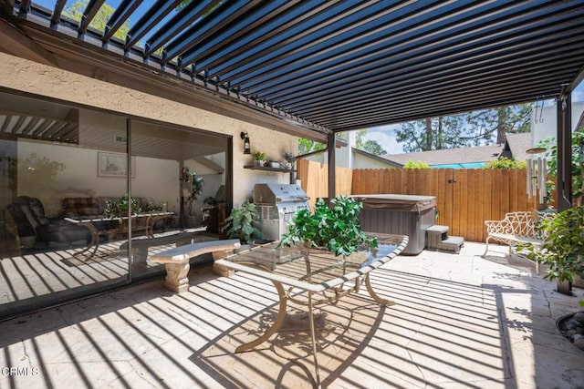 286 W Montecito Ave Unit K, Sierra Madre, CA 91024 - deck featuring a hot tub, a patio area, fence, and grilling area