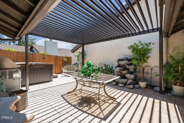 286 W Montecito Ave Unit K, Sierra Madre, CA 91024 - wooden terrace with a hot tub, a patio area, and fence