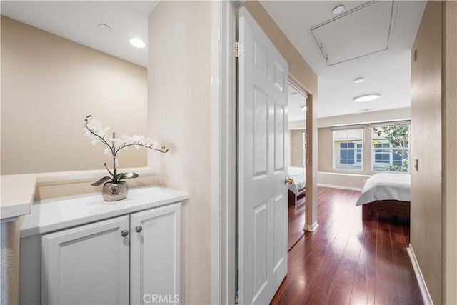 414 Silk Tree, Irvine, CA 92606 - bathroom with connected bathroom, wood finished floors, baseboards, and vanity