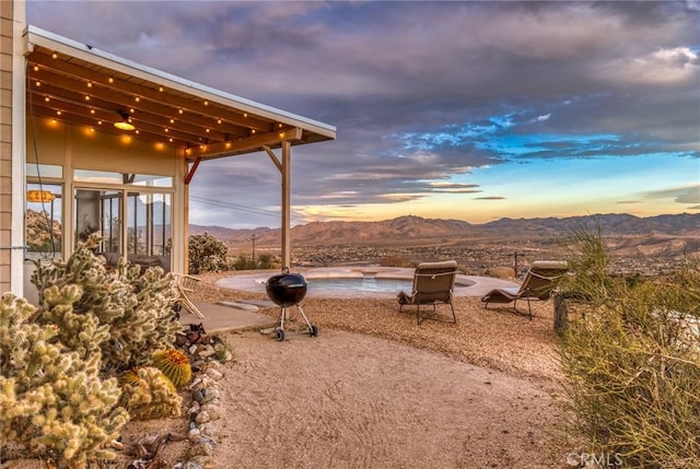 56714 Nelson Ave, Yucca Valley, CA 92284 - view of yard with a mountain view and a patio