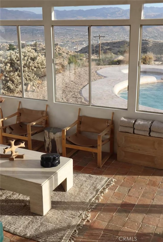 56714 Nelson Ave, Yucca Valley, CA 92284 - sunroom / solarium featuring a mountain view