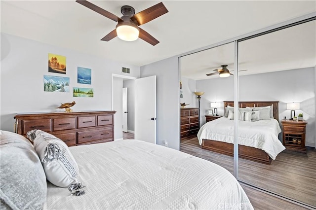 20155 Keaton St, Canyon Country, CA 91351 - bedroom featuring wood finished floors, ceiling fan, and baseboards