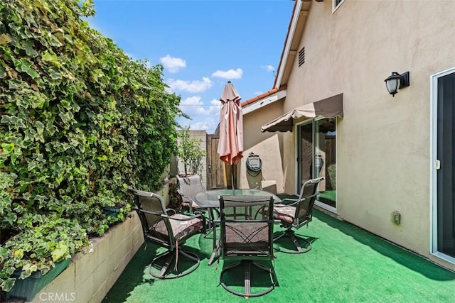 view of patio / terrace featuring outdoor dining space