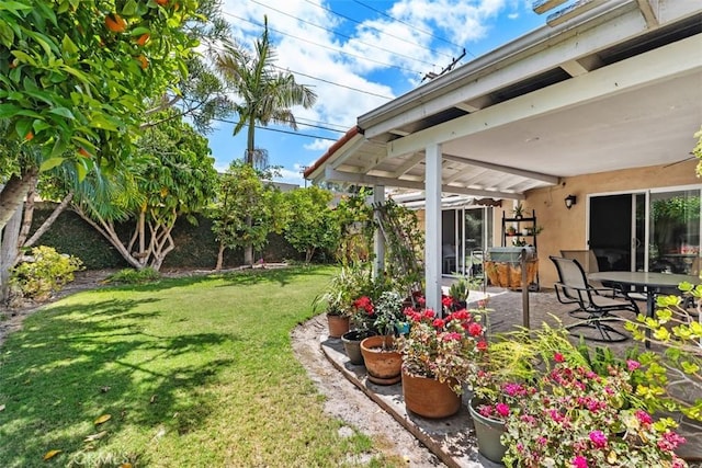 view of yard with a patio area